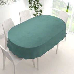 Biante Zamatový oválny obrus Velvet Prémium SVP-022 Ľadovo zelený 140x220 cm
