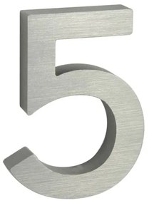 Domové číslo "5", RN.100LV, brúsené, strieborná