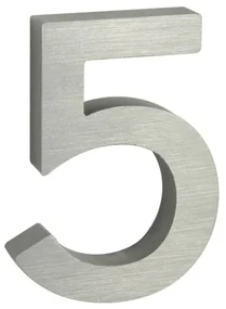Domové číslo "5", RN.100LV, brúsené, strieborná