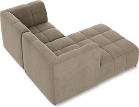 Hnedá zamatová rohová pohovka (ľavý roh/s leňoškou) Aloha – Makamii