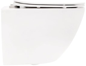 Rea Carlo, závesná WC misa 49x37 Rimless s pomaly-padajúcim sedátkom, biela, REA-C2760
