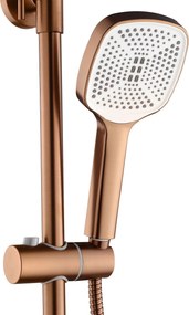 Rea Storm, vaňová/sprchová súprava s dažďovou hlavovou sprchou a ručnou sprchovou hlavicou, medená matná, REA-P3000