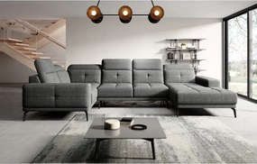 Rohová sedačka v tvare U Nicolette (hnedá) (L)