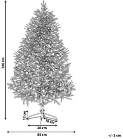 Zasnežený umelý vianočný stromček 120 cm biely BASSIE Beliani