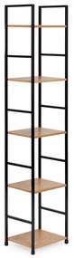 ModernHome MULTISTORE Moderný drevený regál, kovový rám LOFT - 5 políc