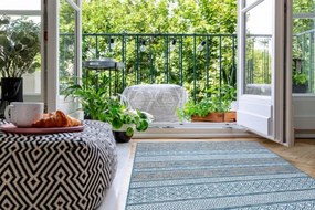 Koberec SIZAL LOFT 21118 Boho - slonia kosť / strieborný / modrý