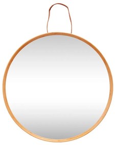 Nástenné zrkadlo s bambusovým rámom ø 60 cm Mood – Hübsch