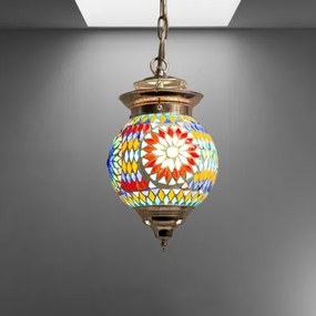 Orientálne svietidlo závesné Globe mozaika vzor LIVELY Ø15