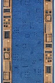 Koberce Breno Behúň JENA 77, šíře role 80 cm, modrá, viacfarebná