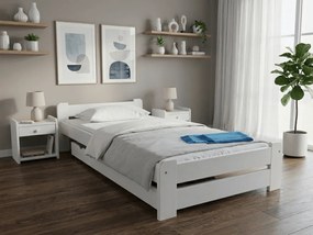 Posteľ Emily 80 x 200 cm, biela Rošt: S lamelovým roštom, Matrac: Matrac Somnia 18 cm