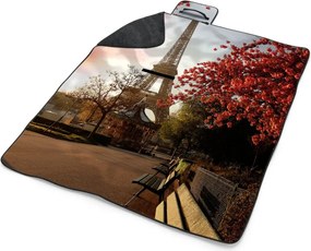 Sablio Plážová deka Eiffelova veža  a červený strom: 200x140 cm