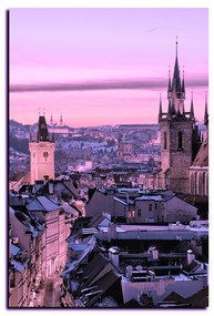 Obraz na plátne - Panoramatický pohľad na starú Prahu - obdĺžnik 7256VA (60x40 cm)