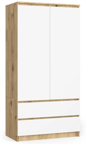 Šatníková skriňa Star 90 cm dub artisan/biela
