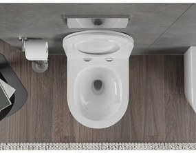 Mexen Rico, závesná WC misa 490x360x370 mm, Rimless Tornádo + WC sedadlo z duroplastu, biela lesklá, 30720500T