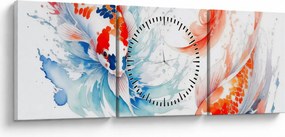 Obraz - Ryby (s hodinami) (90x30 cm)