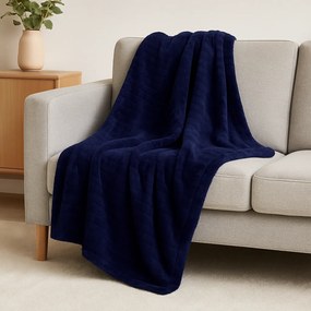 Deka INTERMEDIC tmavo-fialová 230x200 cm – luxusná hebká deka s kockovaným vzorom