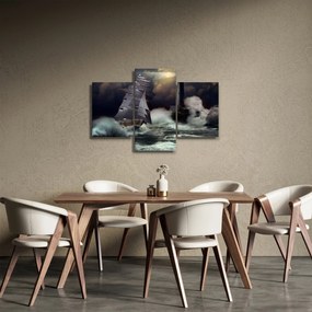 Obraz - Loď plávajúca cez búrlivé vlny (90x60 cm)