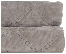 Sivý zamatový prešívaný pléd 230x260 cm – Ixia
