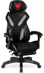 Herná stolička Maximo s podnožkou čierna