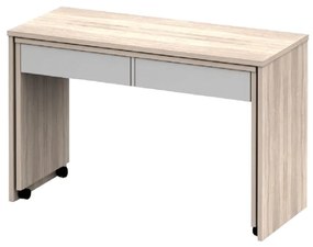 Rozkladací PC stôl so šuplíkmi, dub sonoma/biela, VERSAL NEW