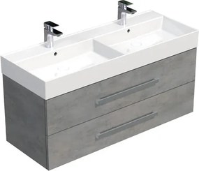 Kúpeľňová skrinka s umývadlom SAT Cube Way 120x53x46 cm matný betón CUBE461202BESAT