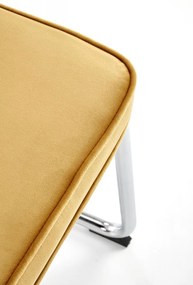 Jedálenská stolička VALDA — kov, látka, žltá