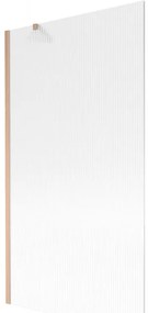 Mexen Next, 1-krídlová vaňová zástena 100 x 150 cm, 6mm sklo Ribs, medená matná, 895-100-000-00-09-65