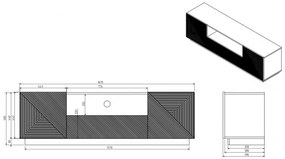 TV skrinka Asha 167 cm - čierny mat