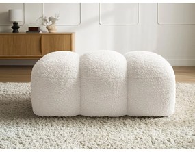 Biela podnožka z textílie buklé Hippolyte – Bobochic Paris