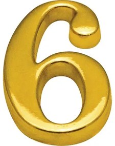 Domové číslo "6" zlaté 10 cm