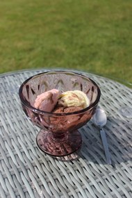 Ružové sklenené poháre na zmrzlinu 300ml 6ks