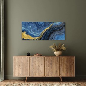 Obraz - Modro-zlatá abstrakcia (120x50 cm)