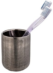 Keramický téglik na zubné kefky v striebornej farbe Rivara – Wenko