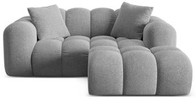 Svetlosivá ženilková rohová pohovka (pravý roh/s leňoškou) Treno – Cosmopolitan Design