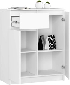 Komoda Kiara 80 cm 2 skrinky a 1 zásuvka biela