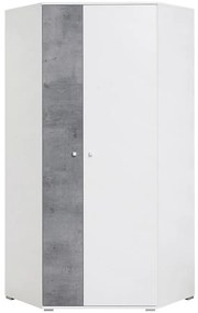 Rohová skriňa Sigma Si2 biely Lux/betón