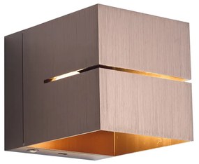 Nástenné svietidlo tmavý bronz vrátane LED a dotykového stmievača nabíjateľné - Joris Groove