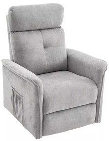 LuxuryForm DESIGN TV kreslo PEGAS s elektrickým polohovaním, masážou a výklopom - světle šedé