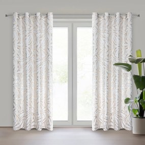 EUROFIRANY ZATEMŇOVACÍ ZÁVES NA KRÚŽKOCH MILENA 140X250 CM LISTY