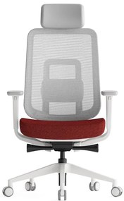 Kancelárska ergonomická stolička K42 White — sieť, látka, biela / viac farieb Modrá
