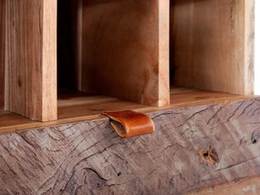 furniture-nabytek.cz - Masívna komoda Oldwood z recyklovaného tvrdého dreva, lakovaná, prírodná farba – 80×40×145 cm