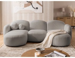 Sivá rohová pohovka z textílie buklé (do tvaru "U") Orbit – Ropez