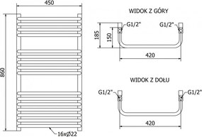 Mexen Apollo, vykurovacie teleso 860 x 450 mm, 422 W, čierna, W117-0860-450-00-70