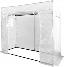 Garden Line Biely skleník na paradajky 200 x 77 x 168/146 cm