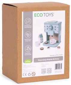 Drevený kávovar pre deti barista set 8 kusov ECOTOYS