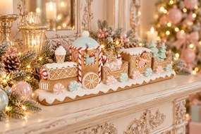 Vianočná dekorácia perníkový vláčik Gingerbread Train - 47*10*17 cm