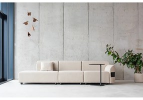 Svetlosivý vankúš k modulárnej pohovke s poťahom zo zmesi vlny a ľanu Hugg - Gazzda