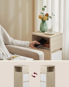 Noční stolek Vasagle Vernon bílá/hnědá