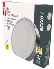 EMOS Prisadené stropné LED stmievateľné osvetlenie NEXXO, 28,5W, teplá biela-denná biela, okrúhle, chrómo