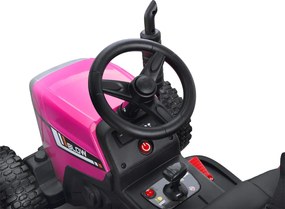 JOKOMISIADA Traktor s prívesom na akumulátor + diaľkové ovládanie  PA0242 ružový